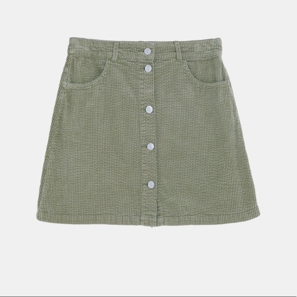 Zara Corduroy Button Down Mini Skirt